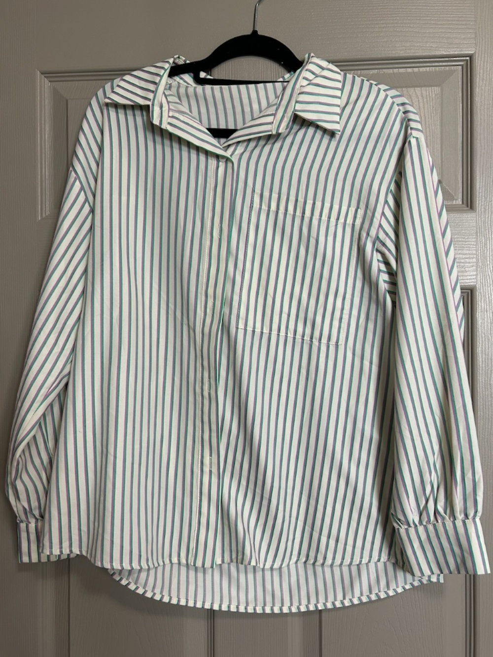 Green and Purple Button-Up
